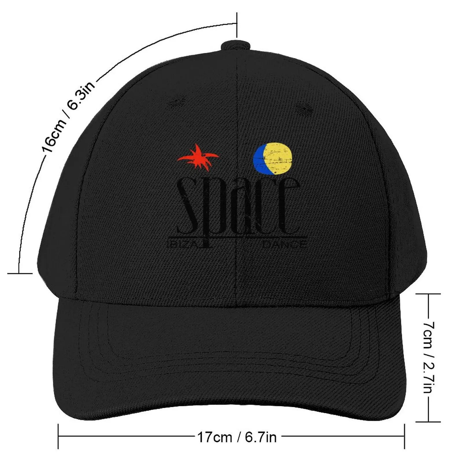 SPACE Ibiza Dance: vintage MODEL Legendary nightclub of La French Touch Baseball Cap Fashion Beach Golf Hat Icon Hat Man Women's