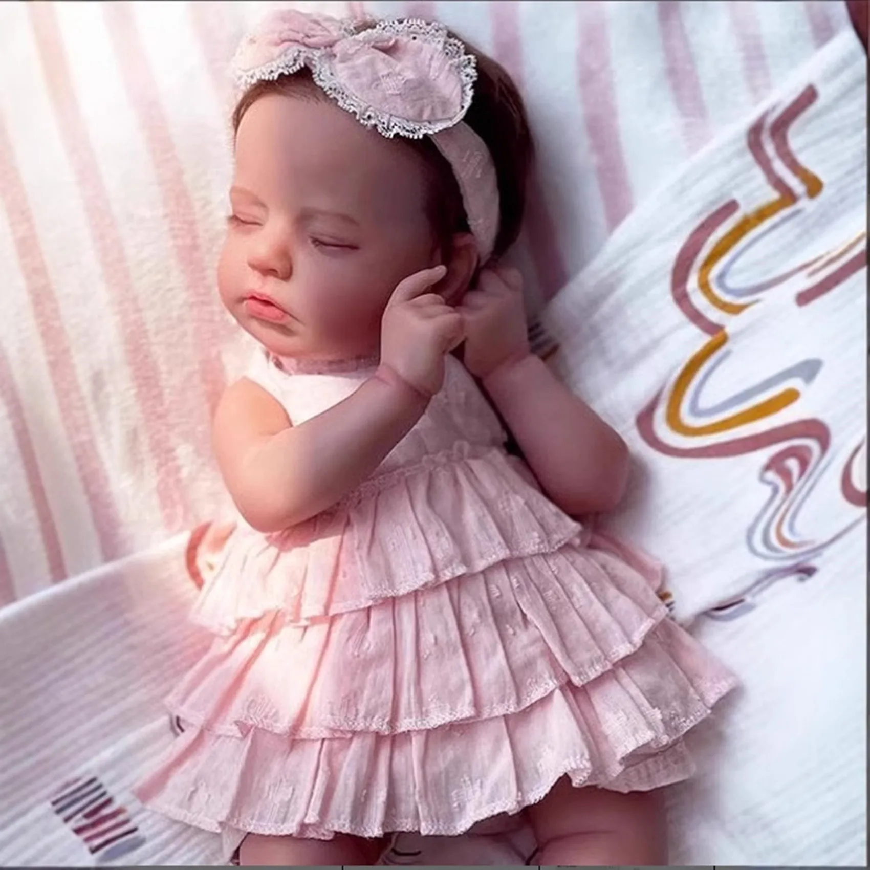 19inch Silicone Baby Doll Soft Vinyl Reborn Dolls Newborn Size Finished Painted Muñecas Bebés Reborn Princess Toddler Toy Gift