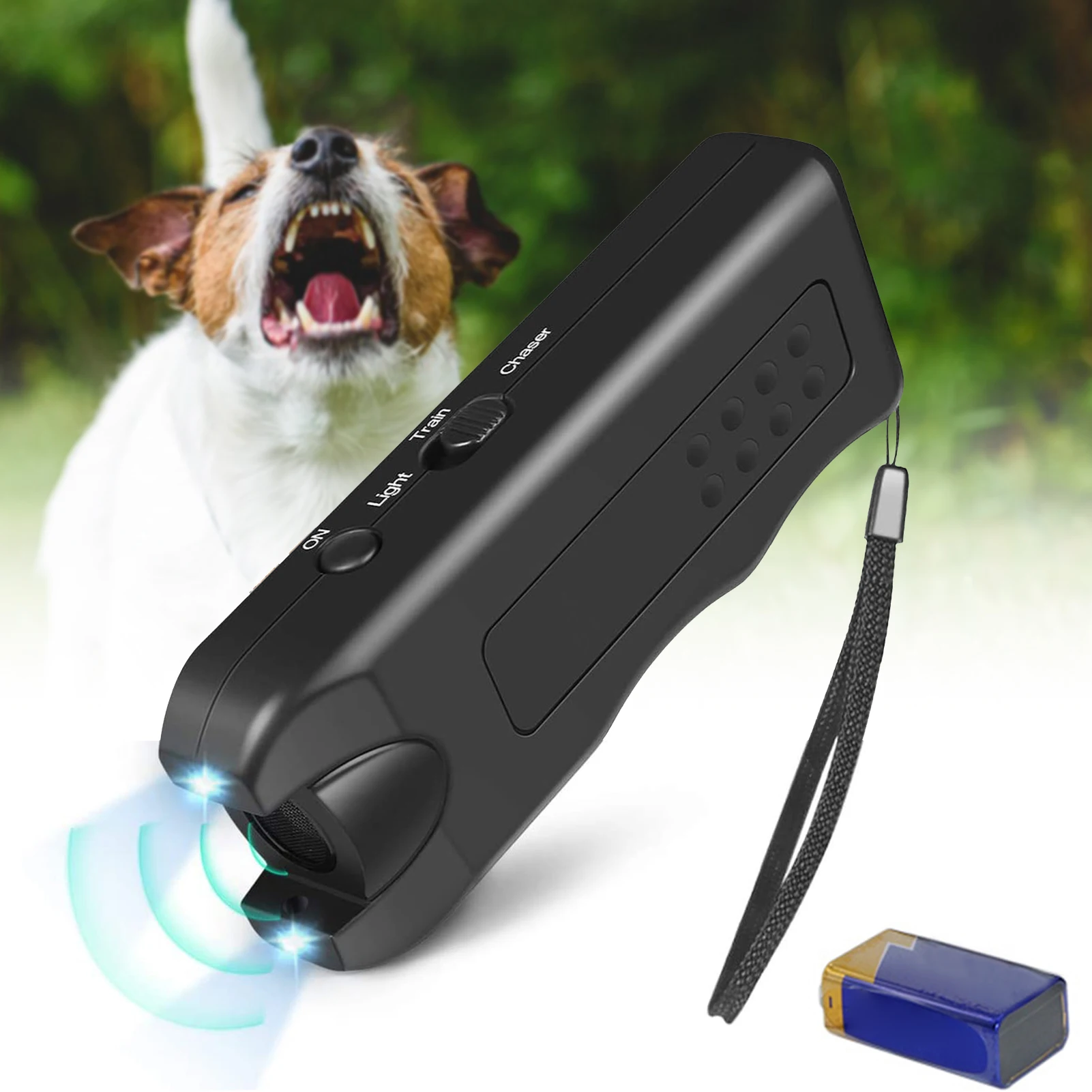 

Handheld Light-Emitting Ultrasonic Dog Repeller Stop Neighbor Dogs Barking Tool For Dog Puppy Pet