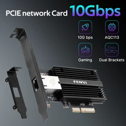 FENVI 10Gbps PCIE To RJ45 Network Card Marvell AQC113 Controller Ethernet PCIeX4 PC Fast LAN Adapter For Win 10/11/Win Server