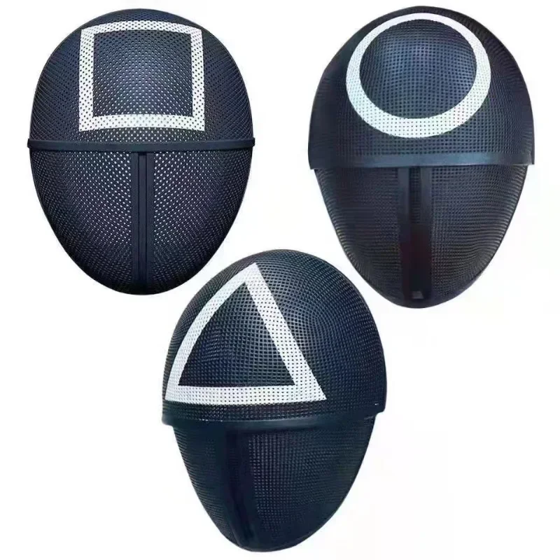 Movies Calamari Game Cosplay Mask Props Square Circle Triangle Pattern Full Face Party Black Masks Role Play Costume Accessories