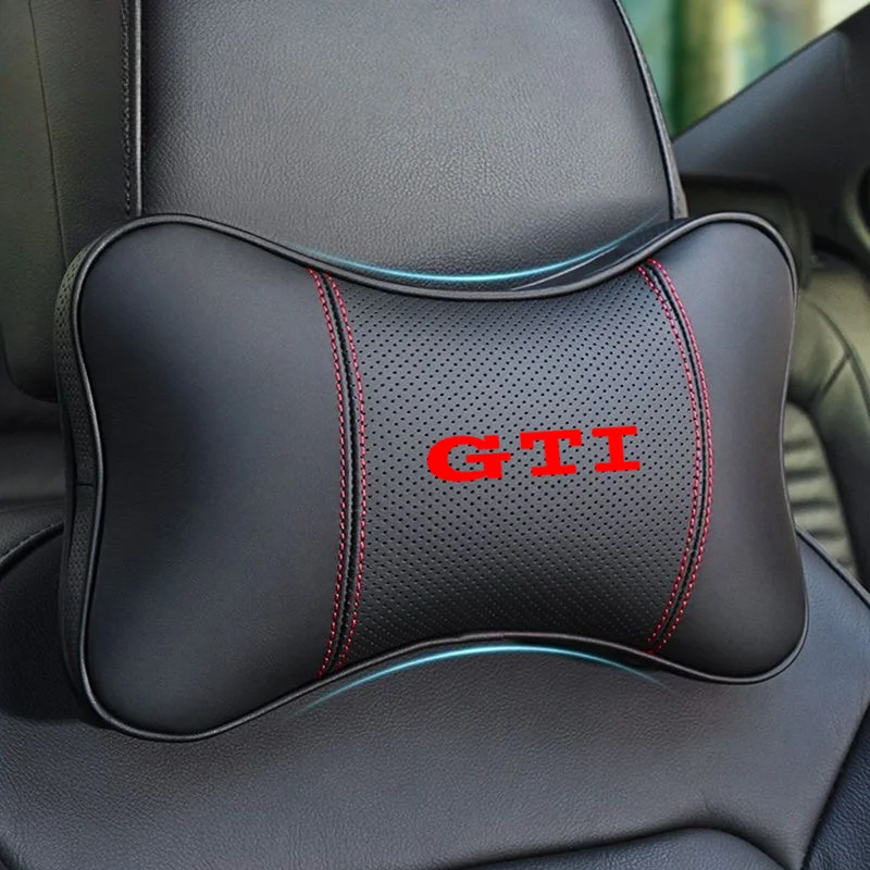 

1Pcs Car Seat Headrest Auto Logo Neck Pillow For Volkswagen VW GTI Golf 6 7 8 Polo MK2 MK3 MK4 MK5 MK6 car accessories interior