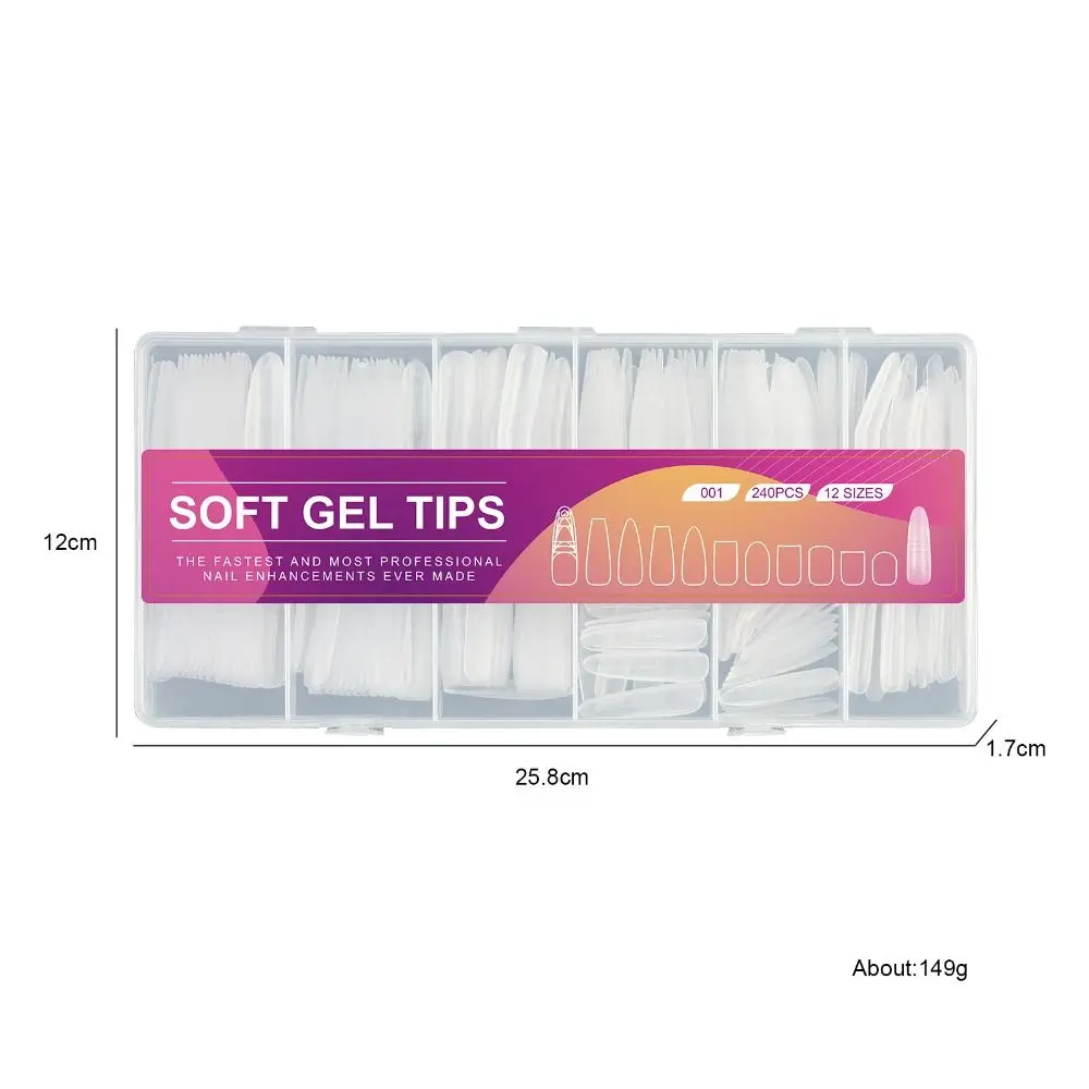 

Hot Ultra-Thin Double-Sided Fake Nails with Auxiliary Line No-Trace Nail Tips Clear Extension False Nails DIY