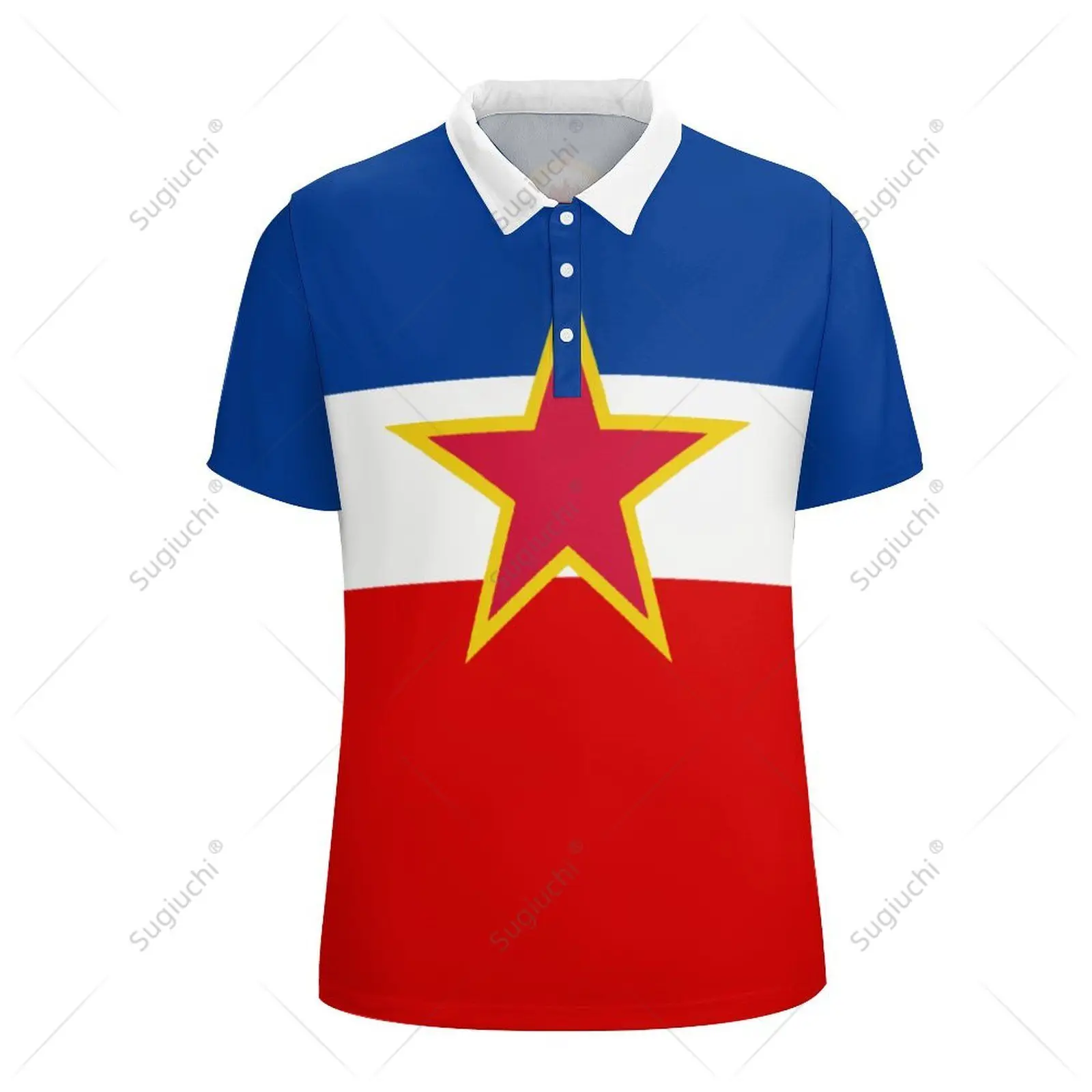 Unisex Polo Shirt Yugoslavia Flag 3D Print Man Polo Fashion Clothing Tracksuits Short Sleeves