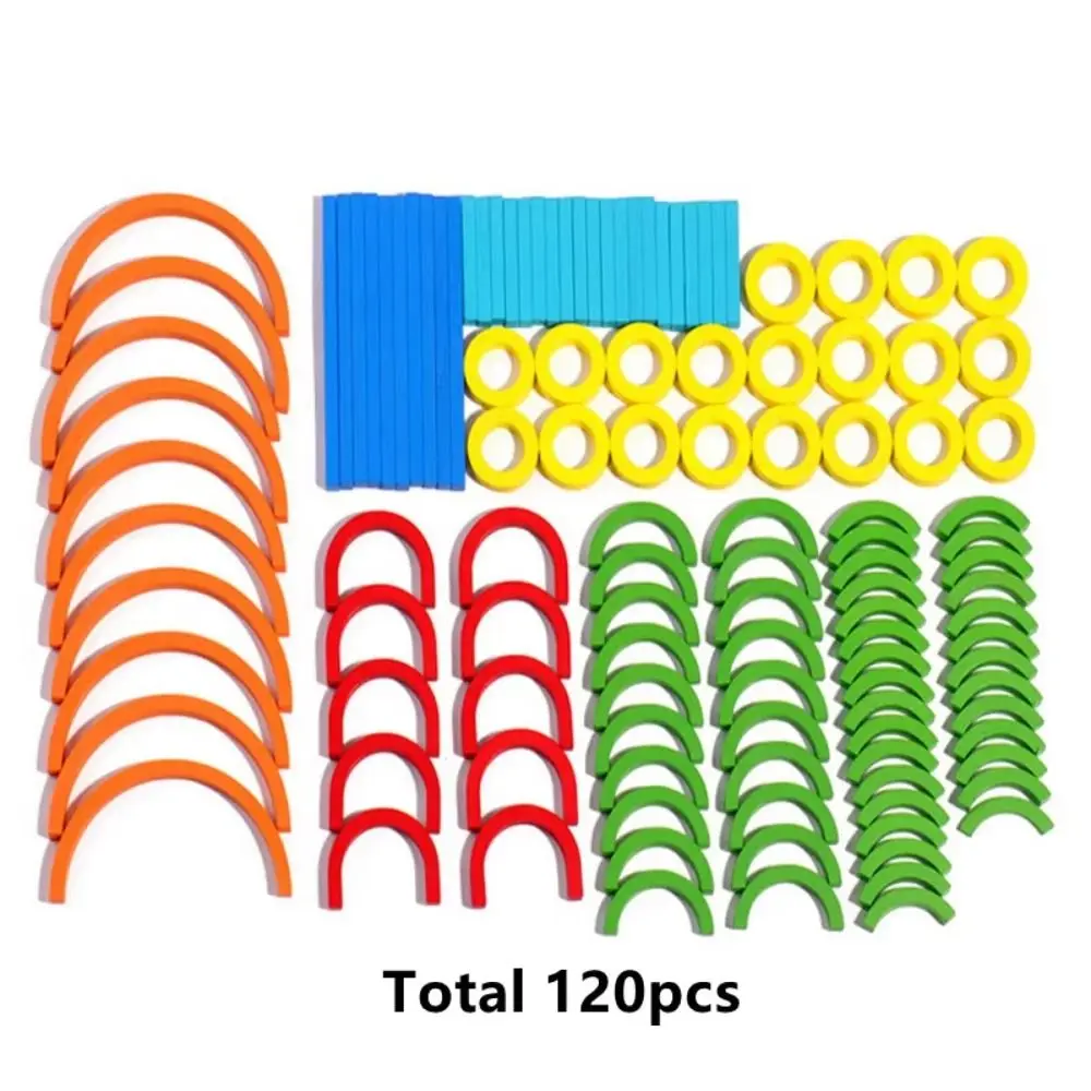 Stäbchen und Ringe Holzstäbchen Puzzle Montessori Intelligenzspiel Ringe Puzzle Montessori Puzzle Kreativ Bunt