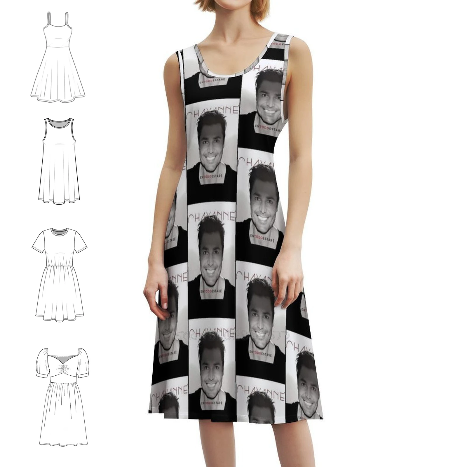 فستان حفلات أنيق للسيدات من Oneca Star Music World على شكل حرف a مع خيارات قصيرة/طويلة/بدون أكمام Chayanne Singer الممثل اللاتيني