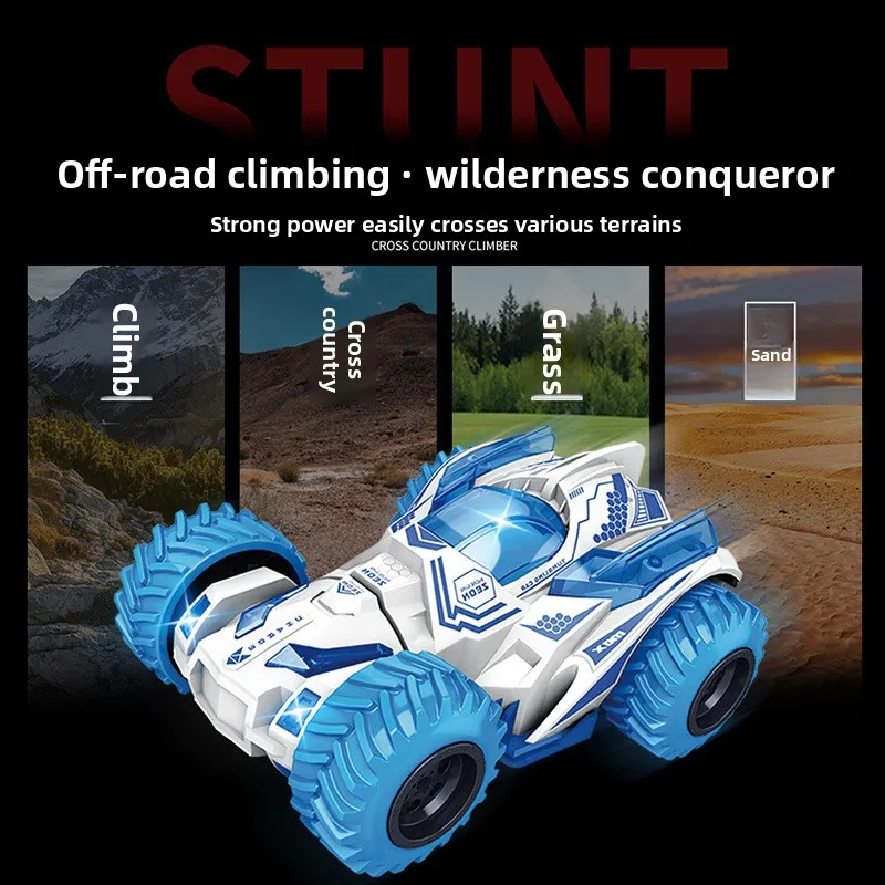 Children's Four-wheel Drive Inertia Stunt Car Tumbling and Twisting Anti-fall and Play-resistant Boy Cross-country Toy Car