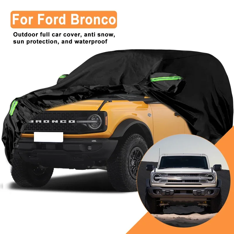 

Полное покрытие для автомобиля Ford Bronco — уличный водонепроницаемый снегозащитный солнцезащитный козырек, зимние и летние всепогодные аксессуары для автозащиты