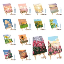 116905 Frame Painting By Numbers Kits Abstract Sunset Landscape Modern Drawing Coloring By Numbers Acrylic Paint For Home Decor