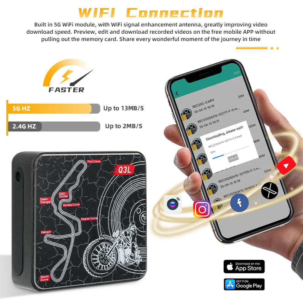 SYS VSYS 5G واي فاي كاميرا دراجة نارية Q3PL مراقبة وقوف السيارات مقاوم للماء الإسكان المعدني دراجة نارية داش الكاميرا #3