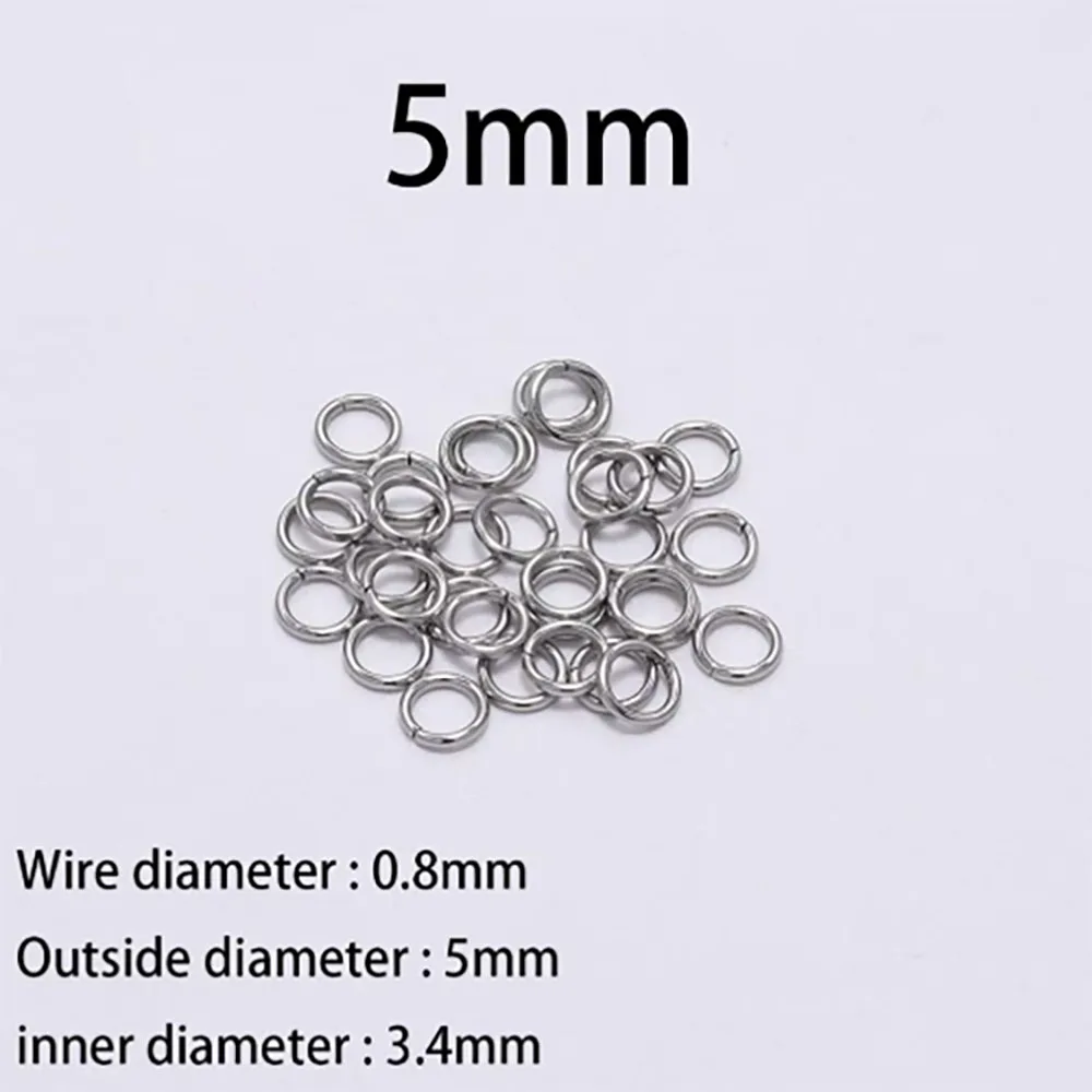 30-200Pcs 3-25mm Stainless Steel Split Ring Open Single Loops Jump Rings Connectors for DIY Jewelry Making Findings Accessories image 6