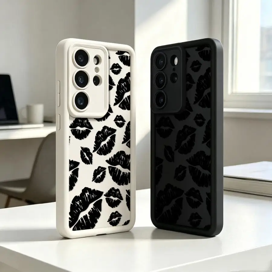 Case for Samsung Galaxy S26 S22 Plus S24 ultra S25 Note 20 Ultra S20 FE S21 S23 Phone Cover Creative Lipprint Art