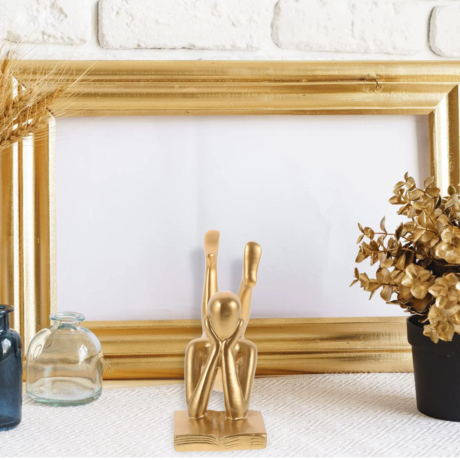 레진 독서자 조각상 추상 예술 조각 미니멀리스트 홈 데코 거실 서재 사무실 테이블 센터피스 레진 독서자