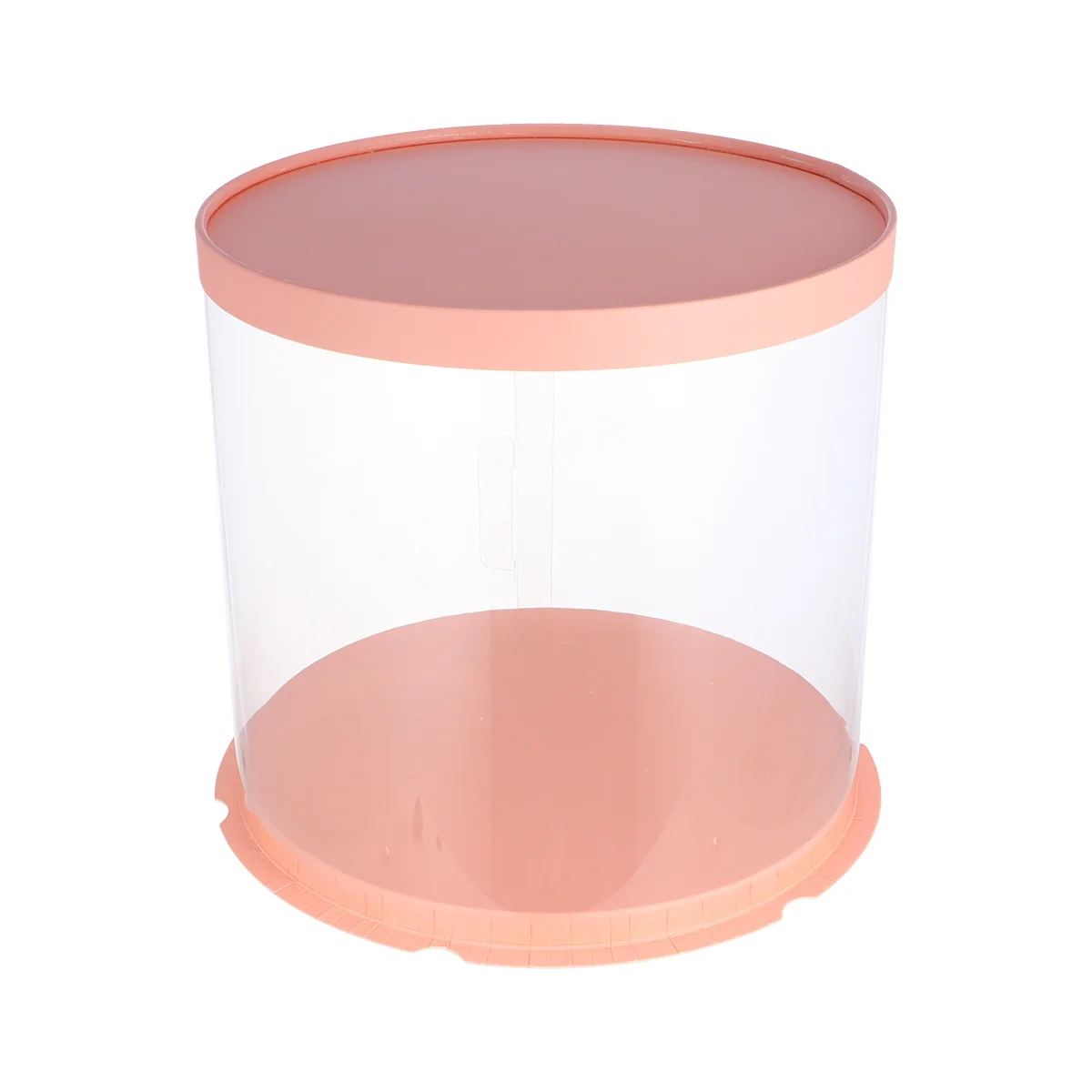 Cake Box Round Transparent Pink Double-Layer Eco-Friendly Pet Material Easy Assemble Cake Packaging Boxes for Bakery