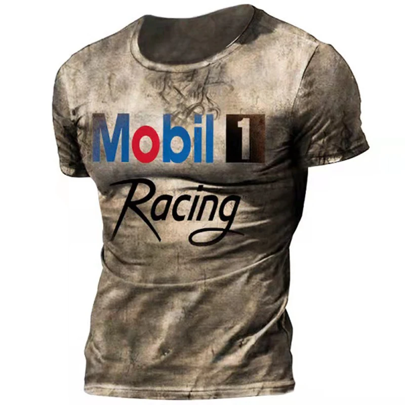 Vintage T Shirts for Men 3D Print American Tops Short Sleeve Hip Hop O-Neck Cotton T-Shirts Men