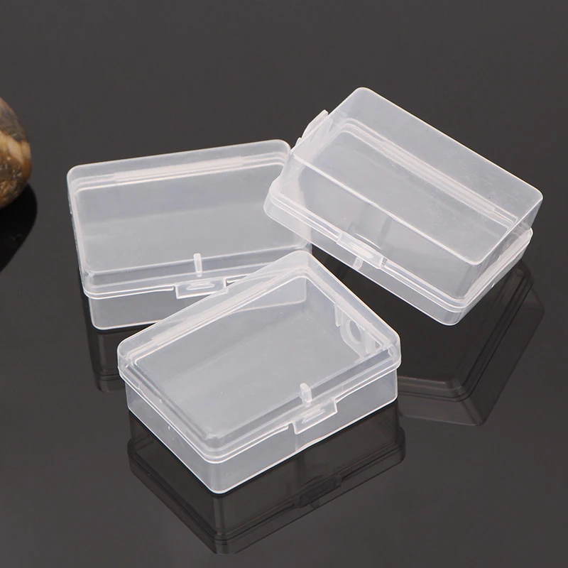 Transparent Plastic Boxes Small Case Needle & Thread Button Organizer Tool Kit Parts Component Storage Packaging Boxes with Lids