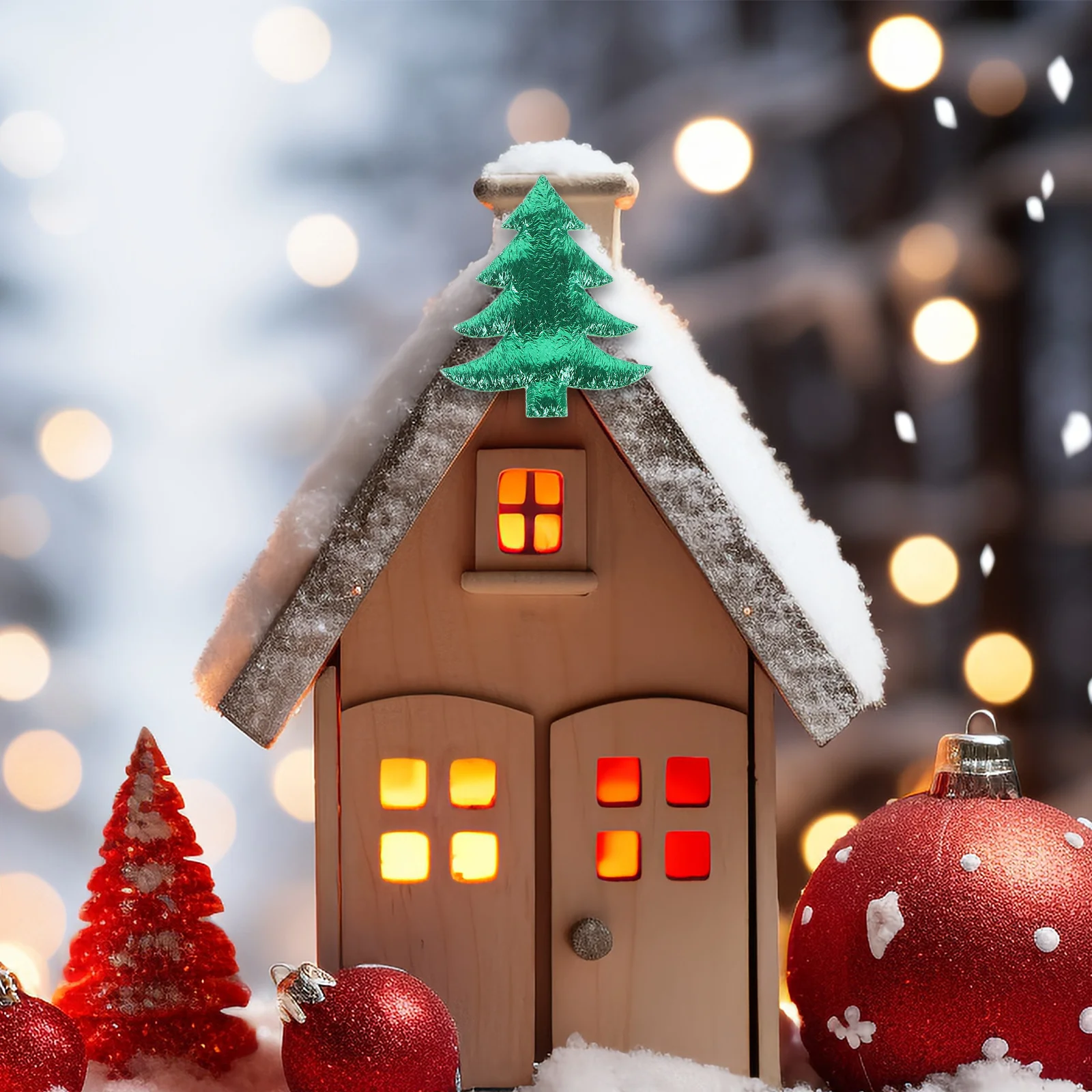 

100Pcs Tiny Miniature Christmas Tree Ornaments Cute Decorations for DIY Crafts Making Holiday Party Supplies Xmas