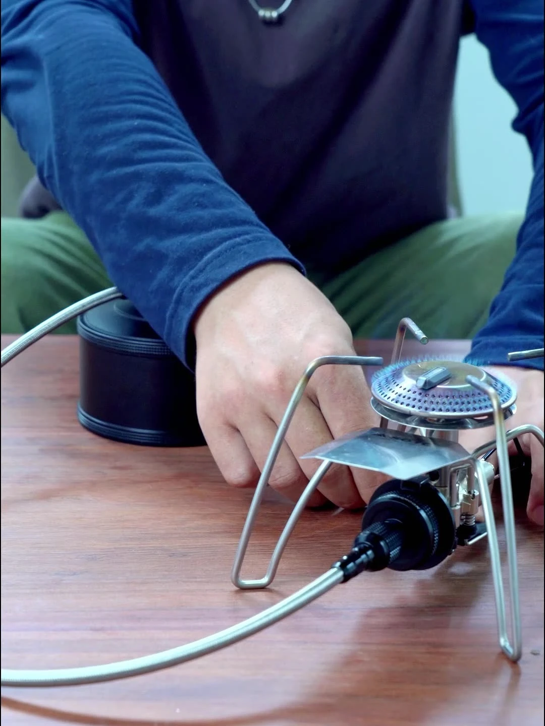 

CAMPINGMOON BKZ21-60 Газовая трубка с клапаном для кемпинга на открытом воздухе, удлинительная трубка для газового баллона с плоским дном для высокогорных условий, удлинительная трубка для плиты