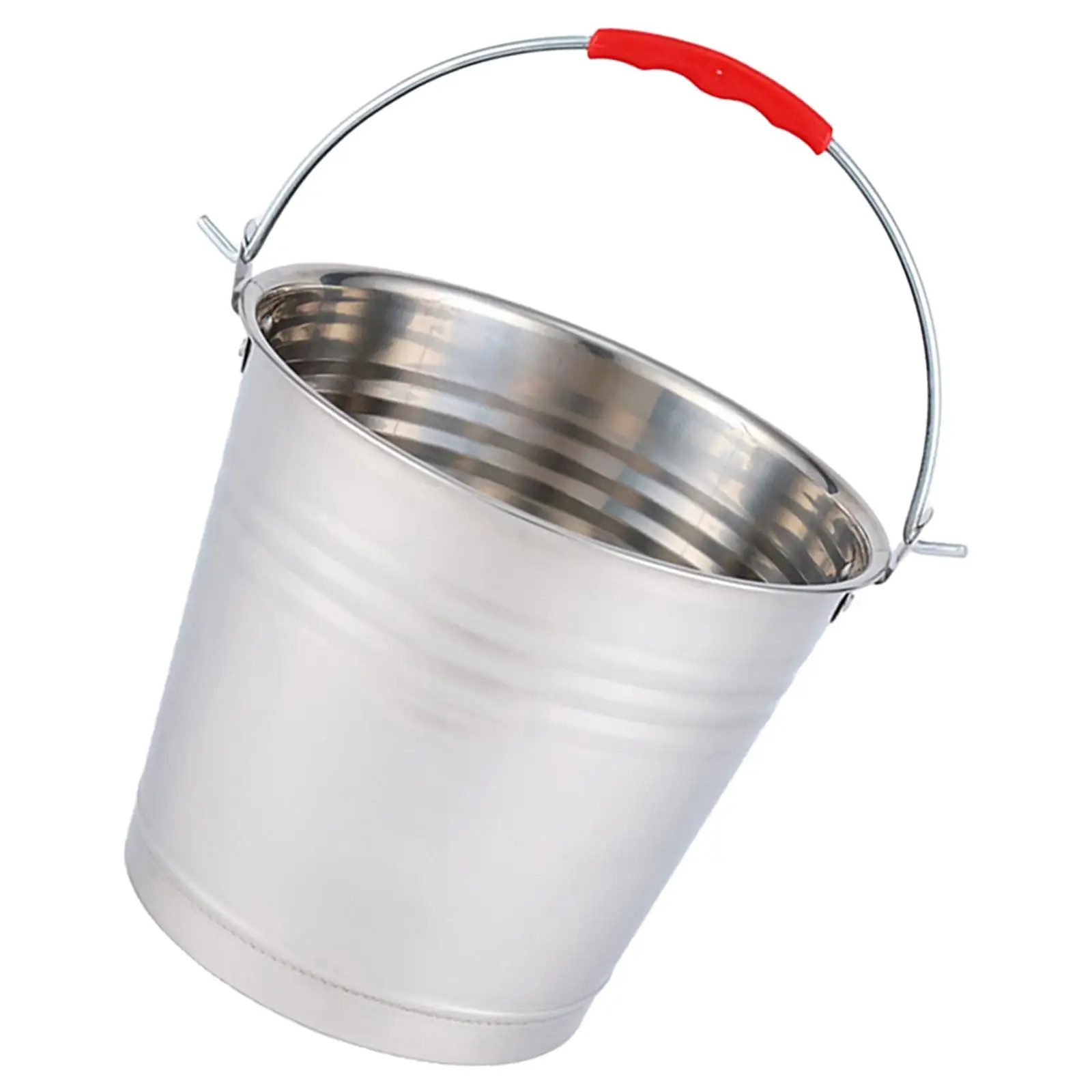 

Stainless Steel Bucket Portable Trash Can Large Capacity Anti Rust Round Metal Bucket H Multipurpose Water Container