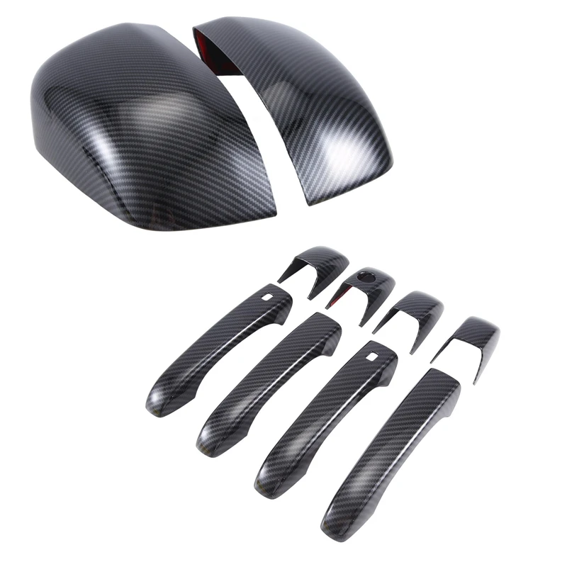 

Carbon Fiber Mirror Covers+Door Handle Covers For Jeep Grand Cherokee Dodge Durango 2011-2020 Replacement Parts