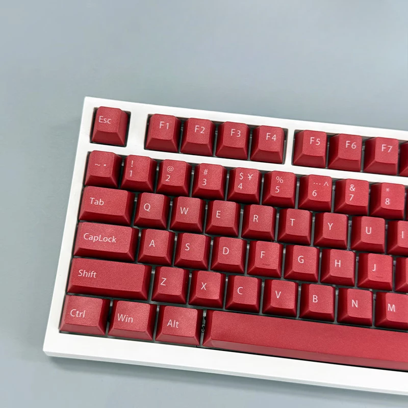 

Classic rose red keycap PBT material Original height Engraved cross shaft Universal 141 keys