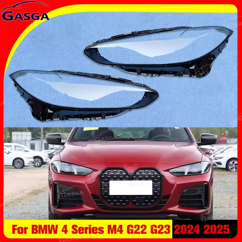 

GASGA For BMW 4 Series M4 G22 G23 2024 2025 Front Lampshade Lamp Shell Headlamp Cover Headlight Shade Lens Car Headlight Shell