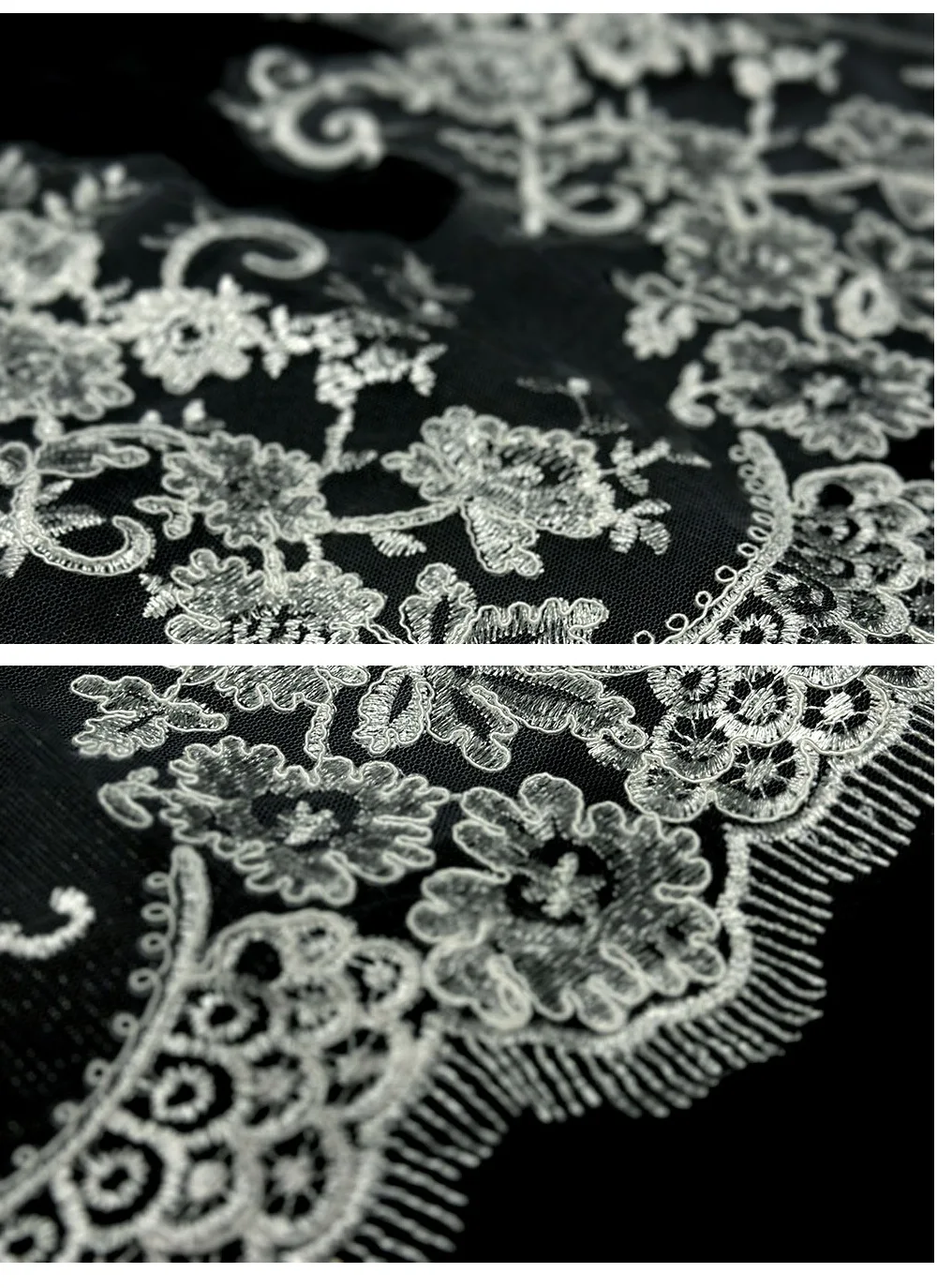 Lace Wedding Veils High Qualiy Tulle with Lace Applique Bridal Veils with Comb 2 Options