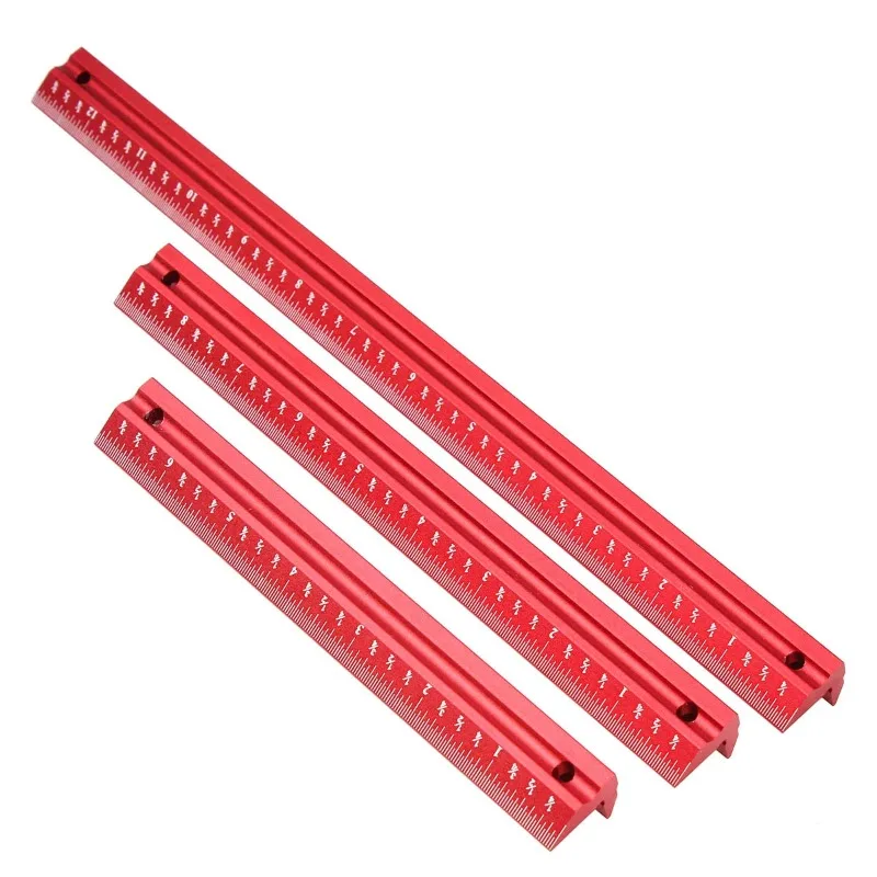 V-shaped ruler aluminum alloy woodworking marking planning ruler measuring tool 3 pieces British precision marking
