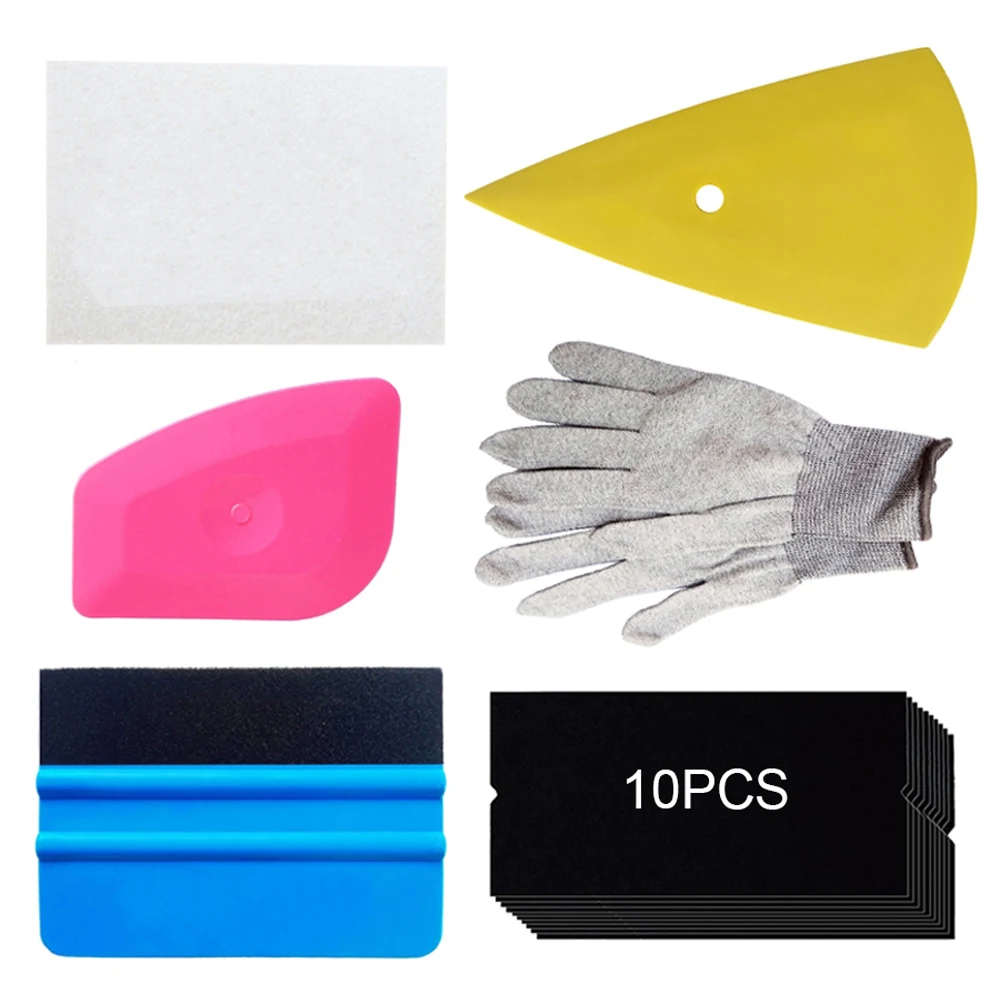 Car Wrapping Tools Kit Vinyl Window Film Tint Squeegee with Felts Nylon Gloves Automotive Wrap Film Tools Car Modification Tools