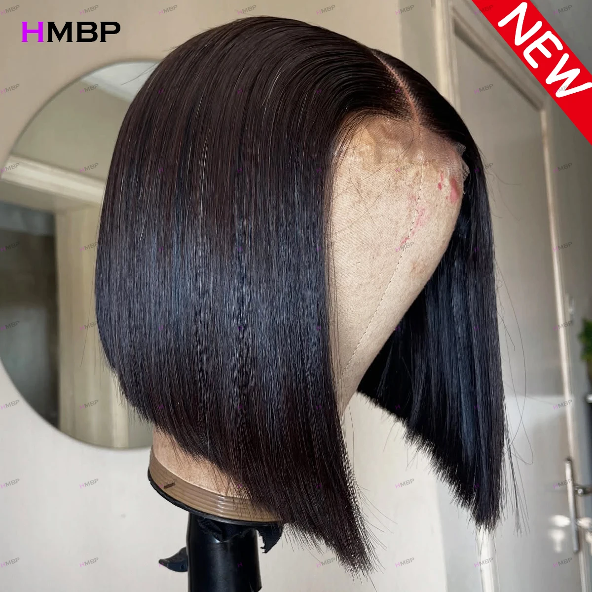 

Бесклеевые парики Человеческие волосы Супер двойной рисунок 13×6/13×4 HD Парик фронтальной части шнурка Прямой парик Боб Предварительно выщипанные бразильские волосы для женщин