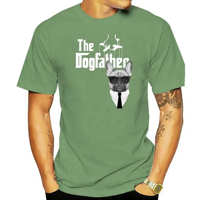 2022 New Summer High Quality Tee Shirt The Dogfather French Bulldog T-Shirt Frenchie Dog Tee Cool T-shirt