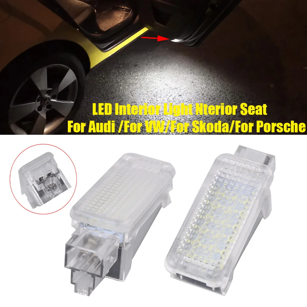 2pcs White LED Courtesy Under Door Footwell Light Trunk Lamp For Audi Skoda Fabia Octavia VW Golf Porsche 3B0947415