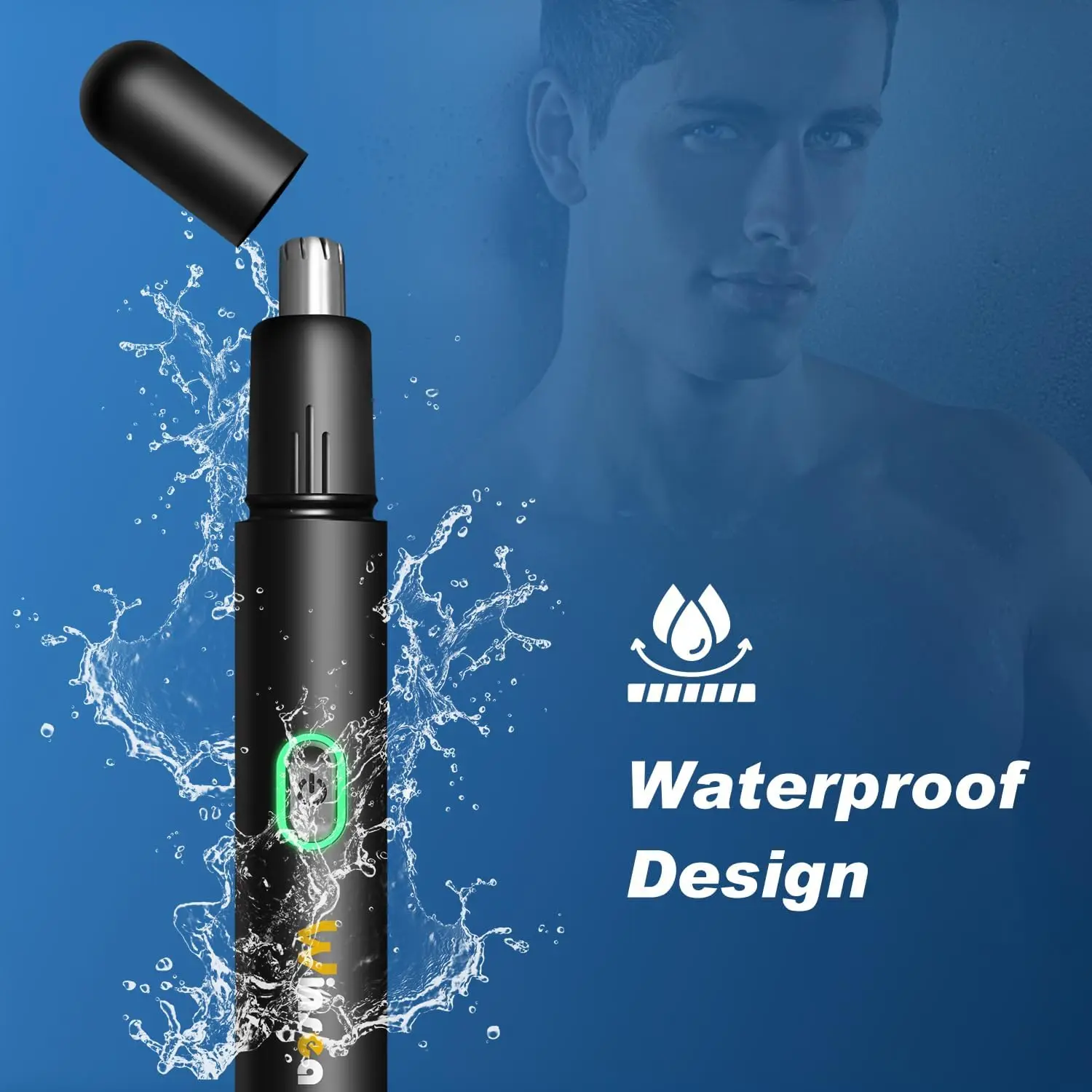 ماكينة تشذيب شعر الأنف الدقيقة – 360 ° ماكينة تشذيب كهربائية آمنة، قابلة لإعادة الشحن عبر USB، مقاومة للماء، للأنف والأذن والحواجب واللحية #6