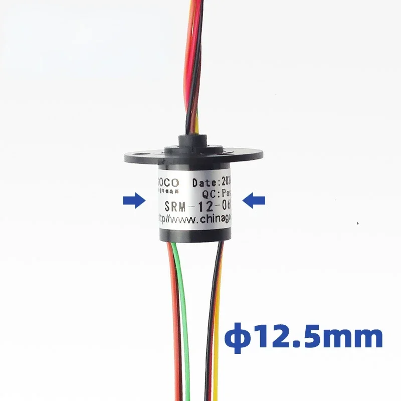 

1PCS 6ch 2A Conductive Collector Ring Capsule Slip Rings ZSR012-06A Diameter 12.5mm Slipring 240VAC/DC for RC Robot Gimbal