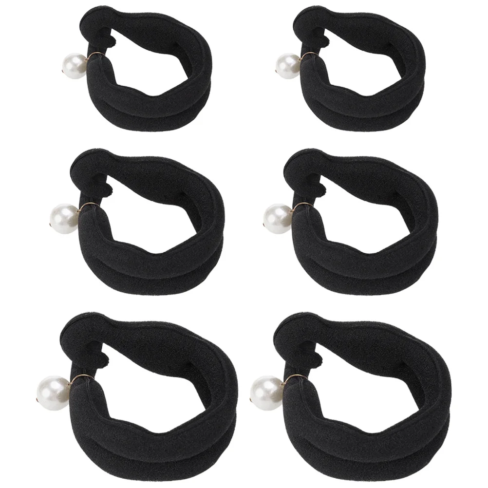 

6 pcs Hair Bun Maker 3 Sizes Double Hook Sponge Reusable Twist Turn Tool For Long Thin Hair Daily Party Wedding Use