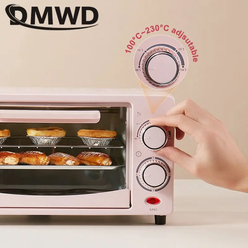 Mini Electric Oven 12L Capacity Household Multi-functional Backing Tool Double trays Temperature adjust With timer Knob control