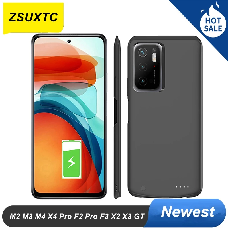 

Чехол внешнего аккумулятора на 6800 мАч для Xiaomi Poco M2 M3 M4 X4 Pro 5G Poco F2 Pro F3 X2 Poco X3 GT
