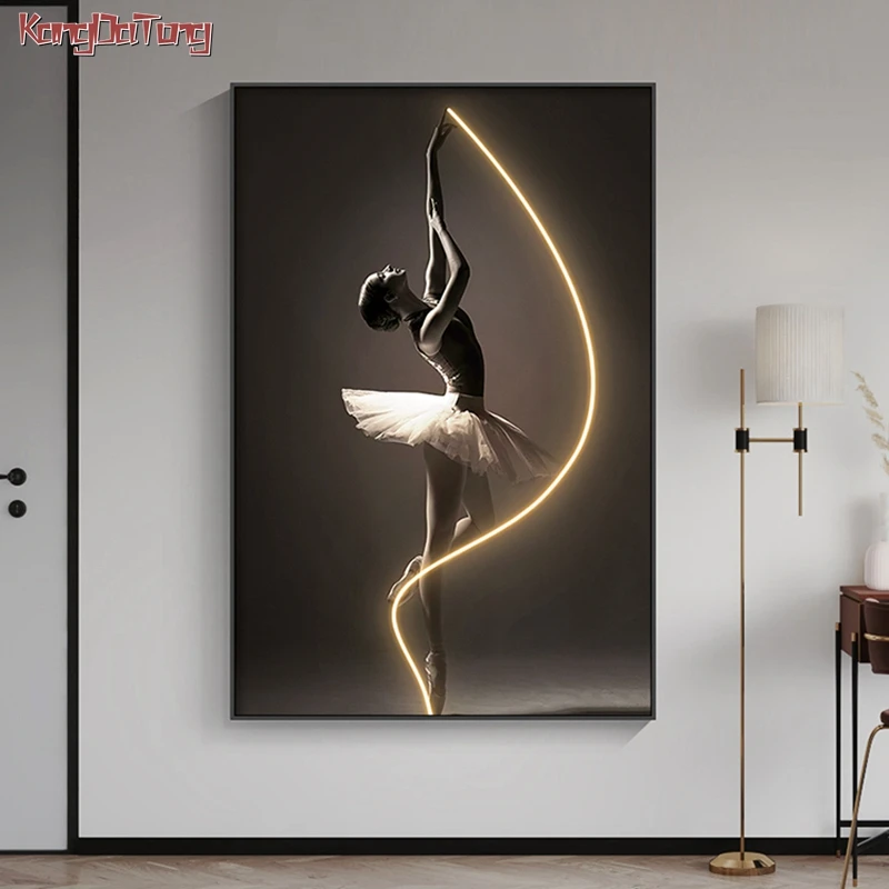 Modern Character Line Luminous Interior Painting LED Wall Lamp For Living Room Dining Room Corridor Bedside Home Decoration