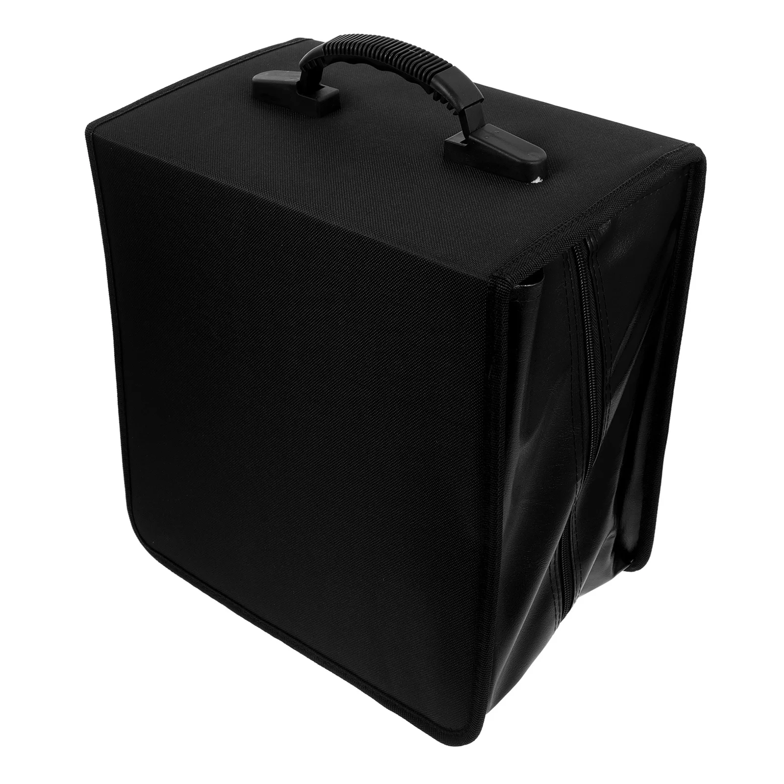

500 Capacity PU Cd Case Large Dvd Storage Organizer Portable Handle Disc Binder Wallet Black for Car Office Travel
