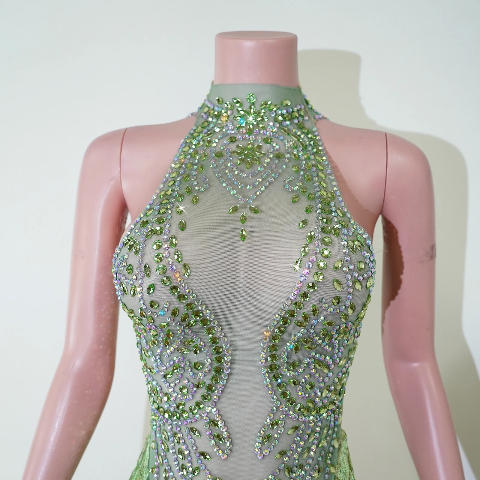 Novo Body Verde com Franjas de - Rhinestone Banding Trim avaliação e preço