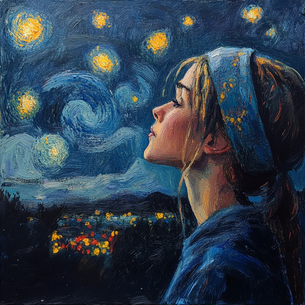 

Landscape Poster Starry Night Prints Canvas Painting Wall Art for Home Living Room bed room Decor