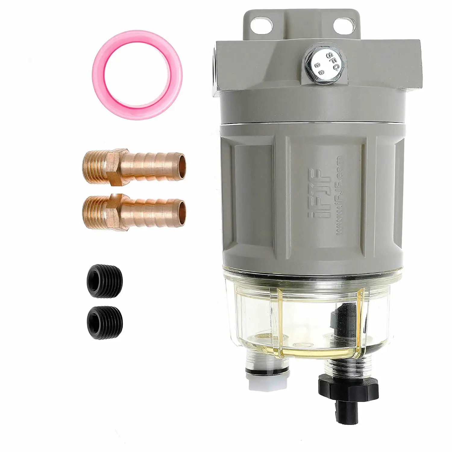 R12H (R12T Upgrade) Fuel Water Separator Marine Replaces S3240 120AT NPT ZG1/4-19 Spin-on Filter Includes 2 Fittings 2 Plugs