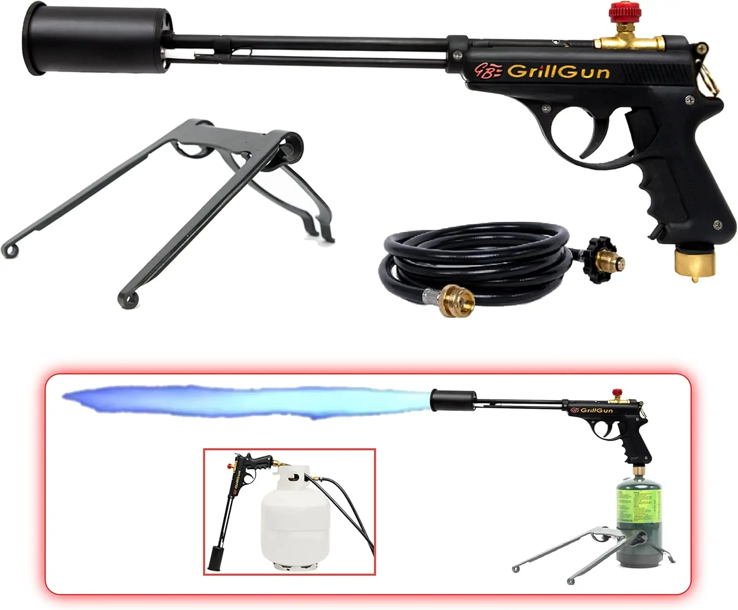 Handheld Blowtorch, Stand, and Hose Set - Grill and Culinary Torch