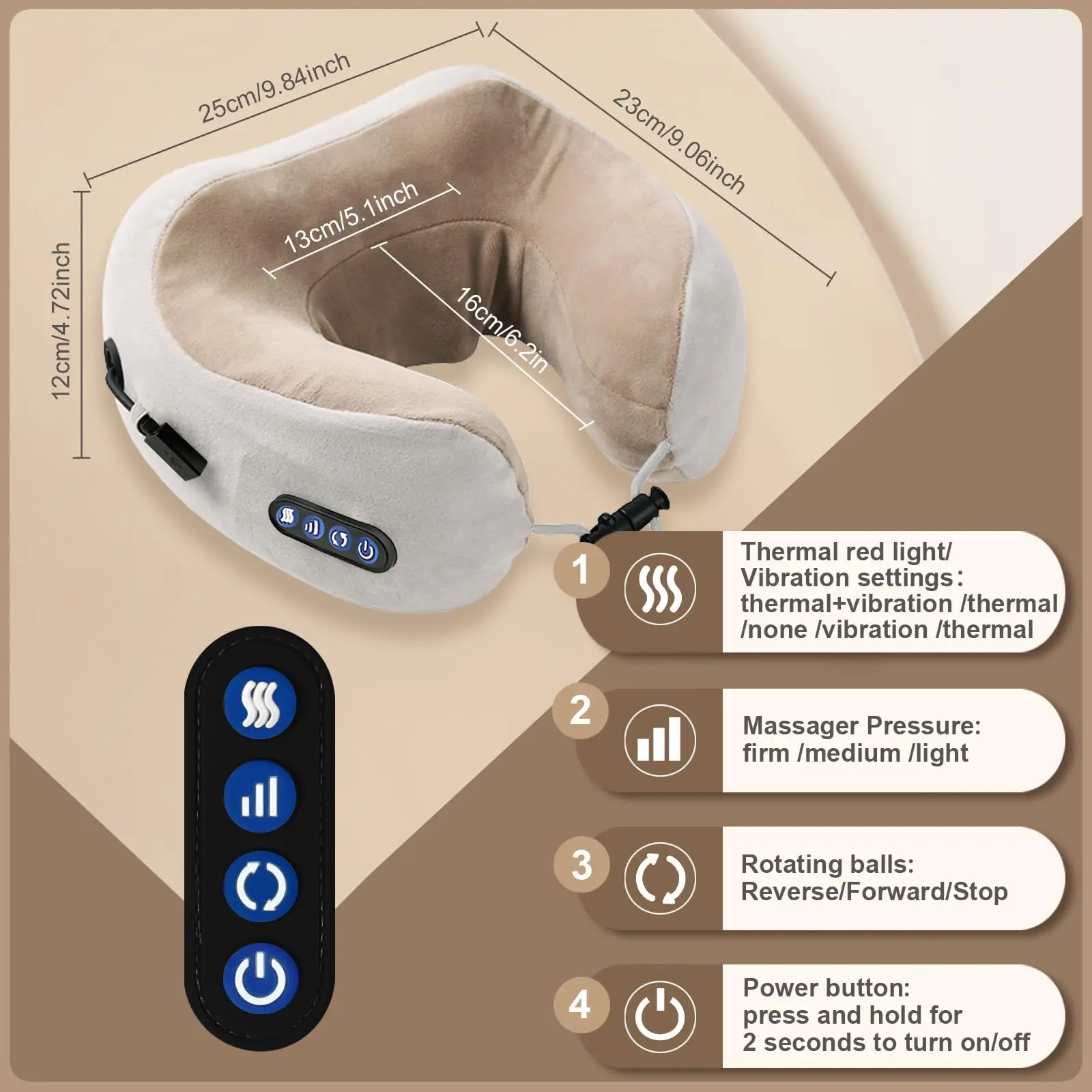 

Electric Cordless Neck Massager With Vibration 3D Kneading Shiatsu Massage U Shaped Pillow For Shoulder Cervical Pain Relief Fat
