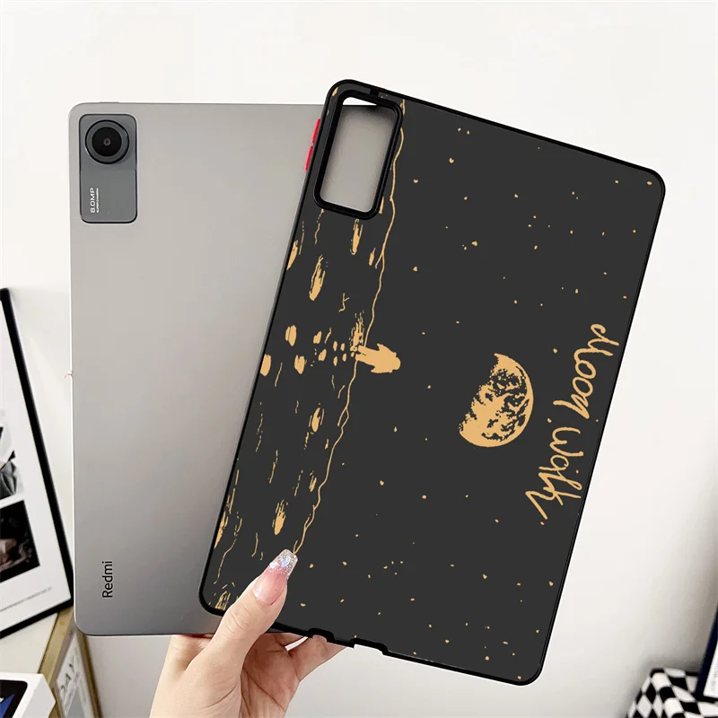 Capa Dura Matte para Xiaomi Pad 6, Lua Abstrata, Caminhada Pintura, Xiaomi Mi Pad 6, 6S Pro, 12.4 Case, Redmi Pad SE, 2023