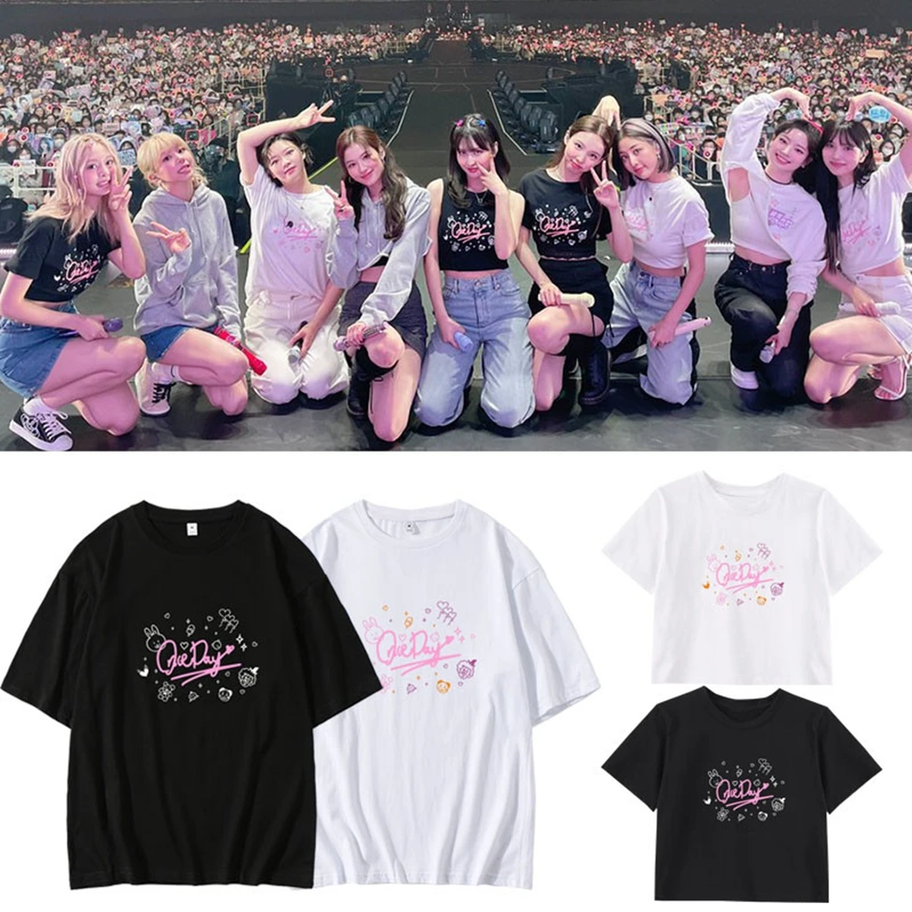 2026 Star Same T-shirt TOP PHOTO Printe TShirt Kpop Summer ONCE DAY ALIVE Pullovers Women Korean Style Summer Oversized Tshirt
