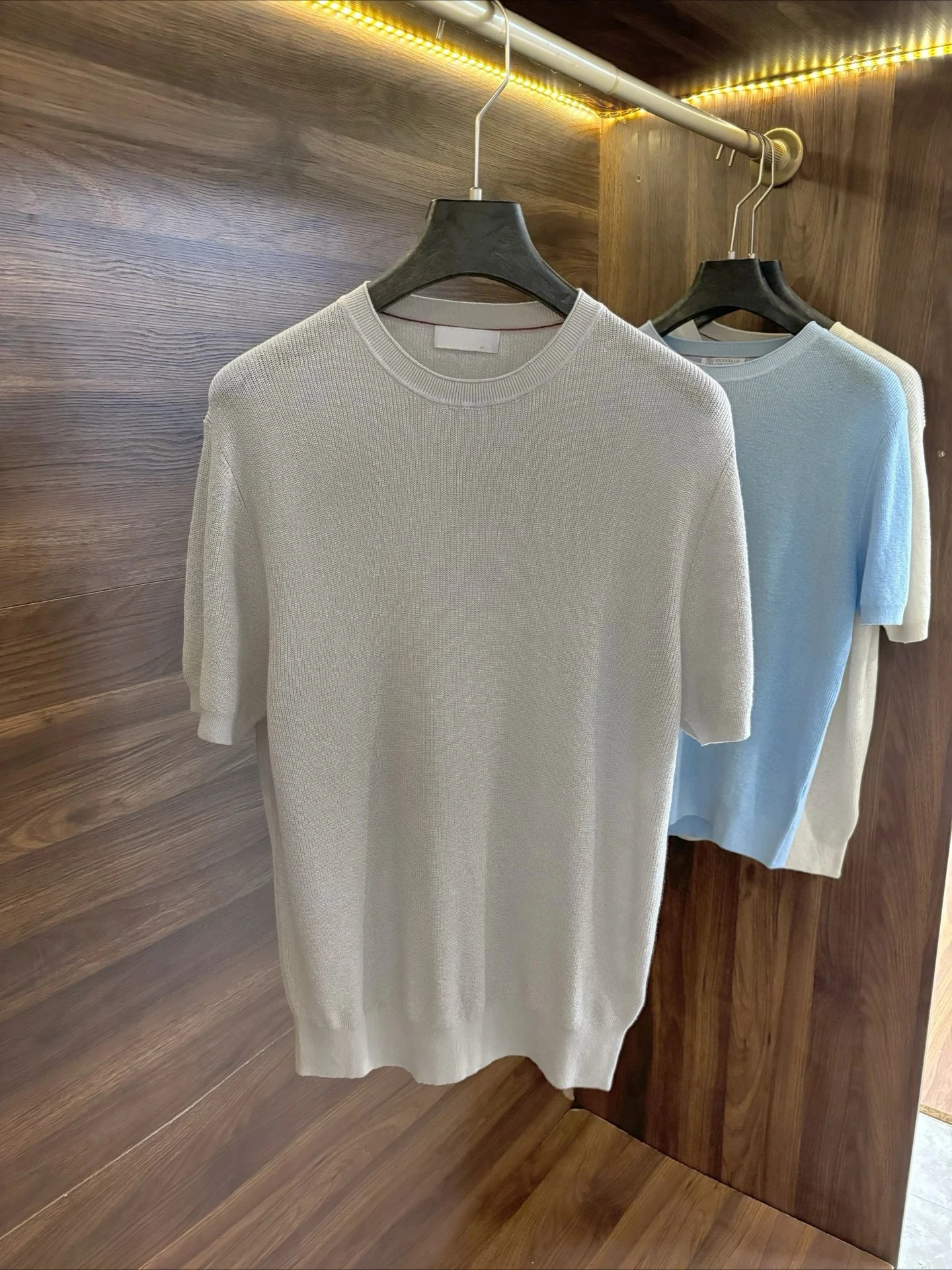 

BC Italian money wind yarn linen knitted sweater casual short-sleeved T-shirt