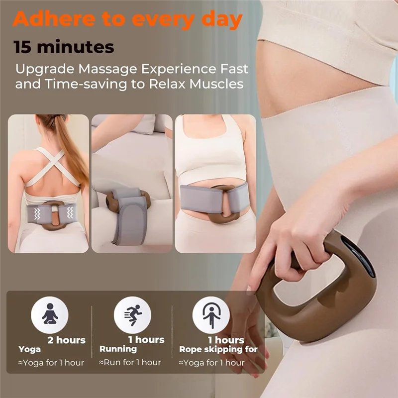 Anillo de masaje de percusión de tejido profundo con terapia de calor para atletas alivio del dolor muscular, intensidad ajustable