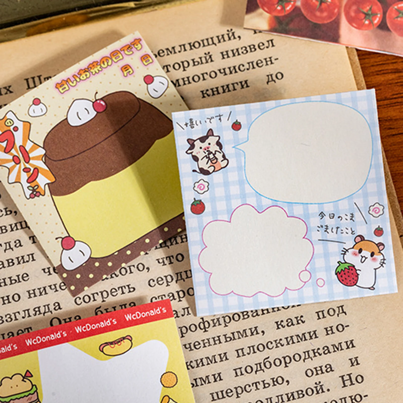 Sticky-Notes Pad Retro Aesthetic Message Stickers for Journal Wall Decoration