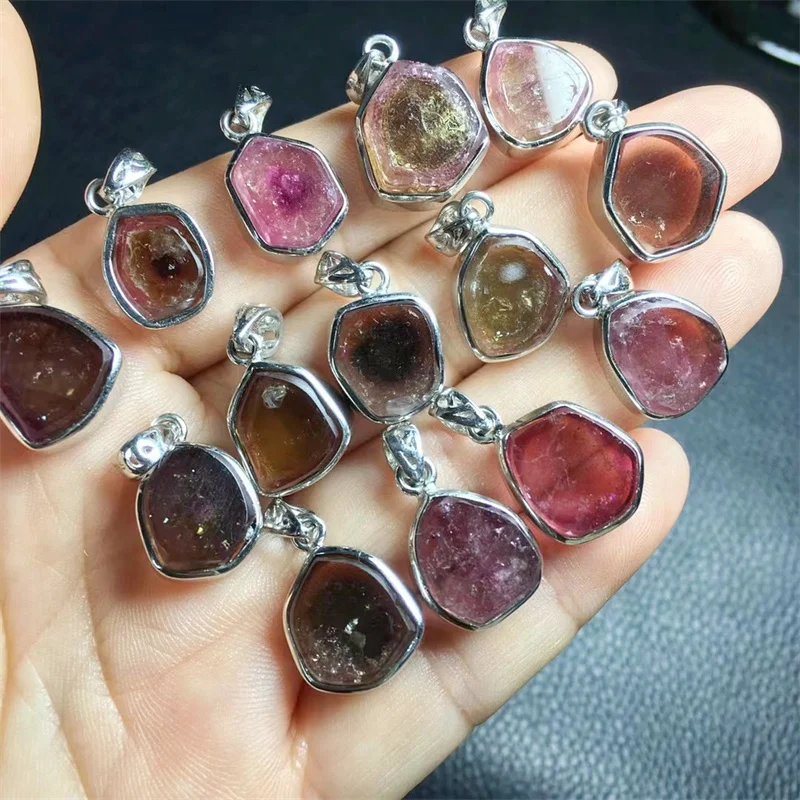 Natural Watermelon Tourmaline Pendant Carving Crystals And Stones Healing Fashion Jewelry Gift 1pcs